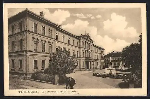 AK Tübingen, Universitätsgebäude mit Brunnen