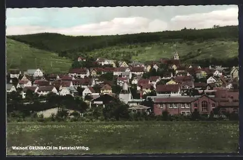 AK Grunbach im Remstal, Teilansicht mit Kirche