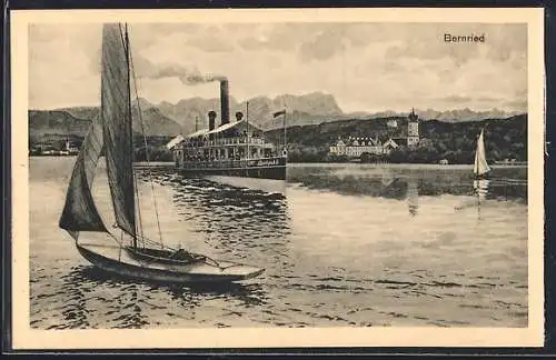 AK Bernried, Dampfer Luitpold auf dem Starnberger See