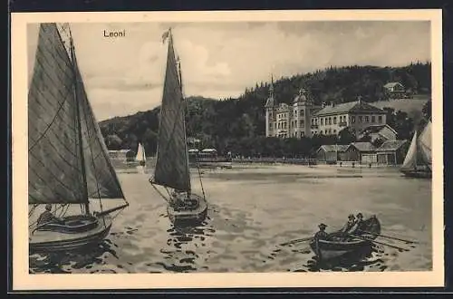 AK Leoni, Uferpartie mit Segelbooten