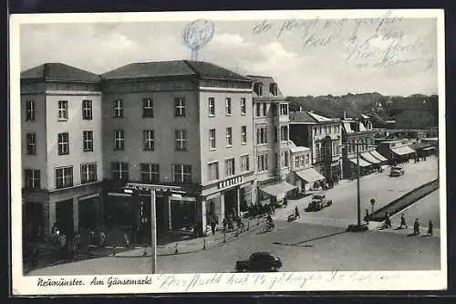 AK Neumünster, Am Gänsemarkt mit Kaufhaus Karstadt