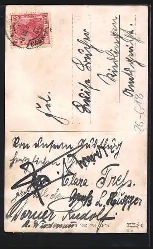 Künstler-AK Paul Lothar Müller: Zwerge balgen auf einem Feld, die lustigen Brüder