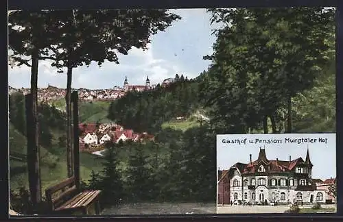 AK Freudenstadt, Gasthof und Pension Murgtäler Hof, Teilansicht mit Christophstal