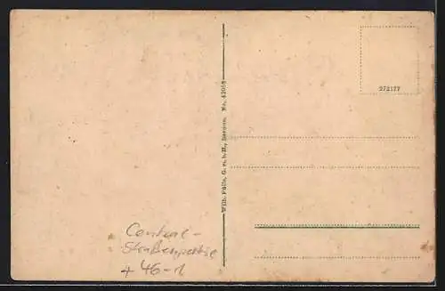 AK Solingen, Strassenpartie am Cafe Müller mit Strassenbahn