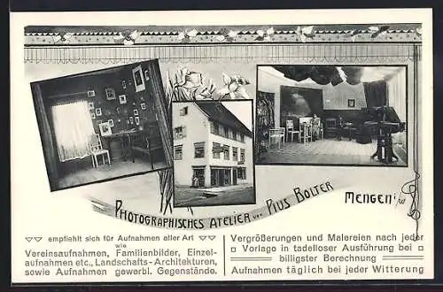 AK Mengen i. W., Photographisches Atelier von Pius Bolter
