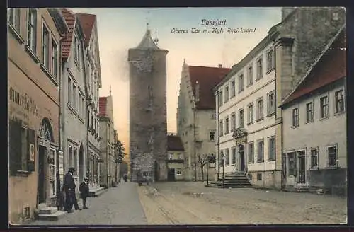 AK Hassfurt, Oberes Tor mit Kgl. Bezirksamt