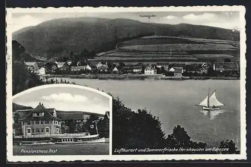 AK Herzhausen a. Edersee, Pensionshaus Best, Gesamtansicht
