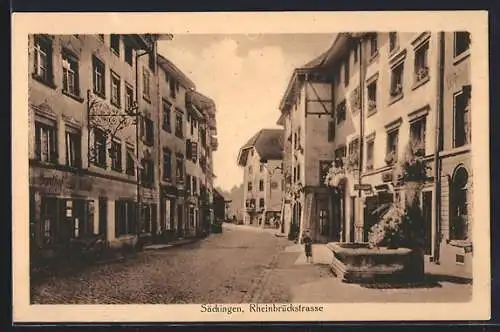 AK Bad Säckingen, Blick in die Rheinbrückstrasse