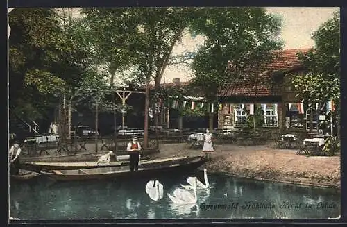 AK Lehde /Spreewald, Gasthaus Fröhliche Hecht