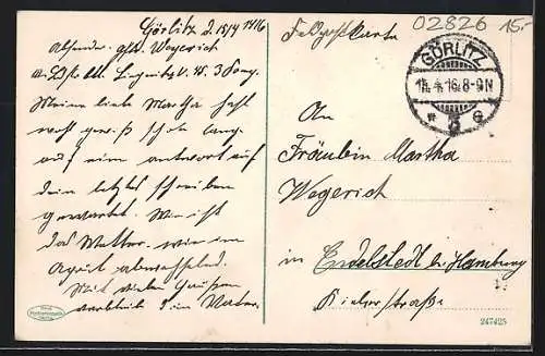 AK Görlitz, Obermarkt mit Denkmal