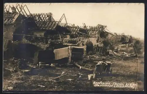 AK Oppau, Die Folgen der Explosion am 21.9.21, Rückseite der Austrasse