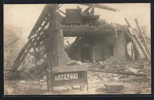 Foto-AK Oppau, Ruinen nach der Explosion