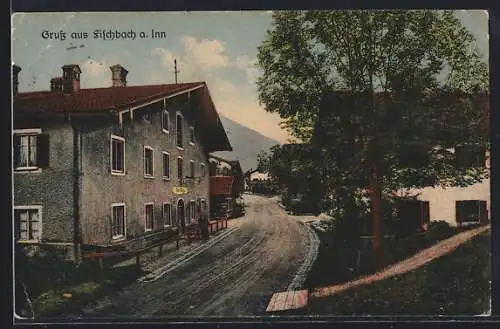 AK Fischbach a. Inn, Strasse im Ortskern