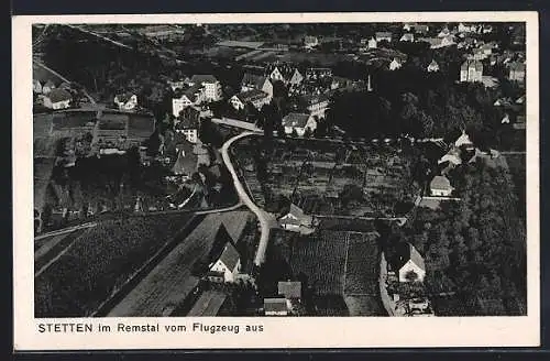 AK Stetten im Remstal, Ortsansicht vom Flugzeug aus