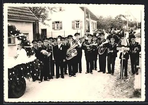 Foto-AK Harthausen /Scher, Musiker auf einem Sängerfest