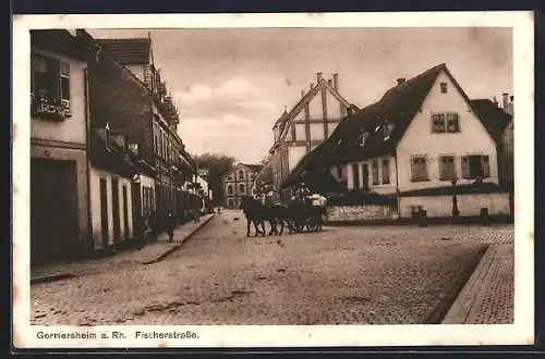 AK Germersheim, Fischerstrasse, Kutsche