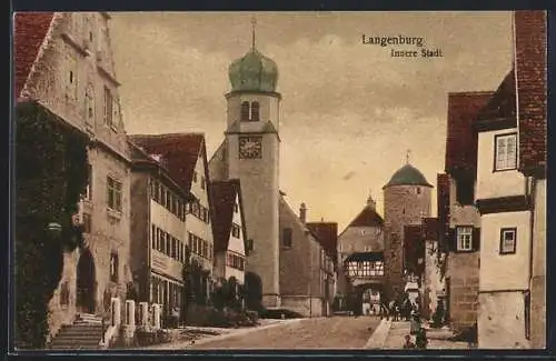 AK Langenburg, Innere Stadt mit Strassenpartie