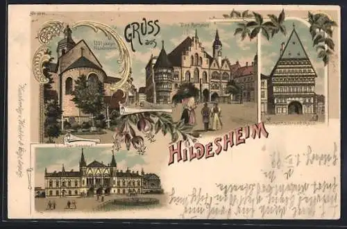 AK Hildesheim, KnochenhaueramtshausRathaus, Bahnhof