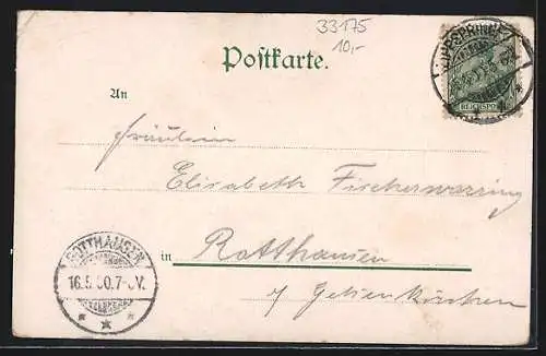AK Lippspringe, Ortspartie, Edelweiss, Passepartout