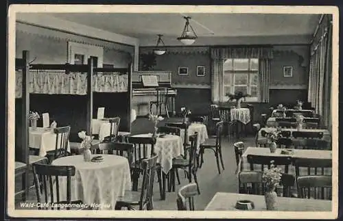 AK Horgau, Wald-Cafe Langenmeier, Innenansicht
