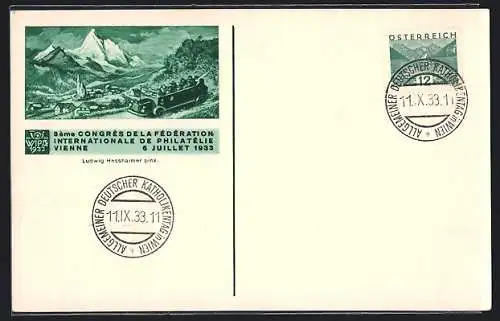Künstler-AK Wien, 8ème Congrès de la Fédération Internationale de Philatèlie 1933