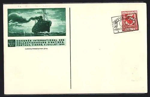 Künstler-AK Wien, Congrès Internationl des Collectionneurs D`Entiers-Postaux 1933