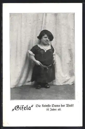 AK Gisela, Die kleinste Dame der Welt, 27 Jahre alt