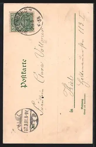 Künstler-AK Alfred Mailick: Fröhliche Ostern!, Mädchen tragen einen Korb mit dem Osterhasen