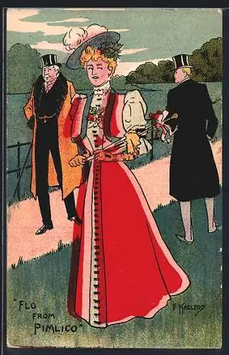 Künstler-AK sign. F. Macleoy: Älterer Herr schaut zur einer Dame