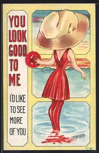 Künstler-AK sign. Carmichael: Frau mit den Füssen im Wasser