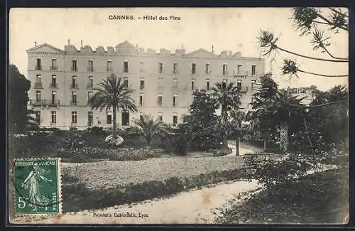 AK Cannes, Hôtel des Pins et son jardin luxuriant