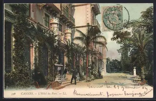 AK Cannes, L`Hôtel du Parc et son jardin élégant