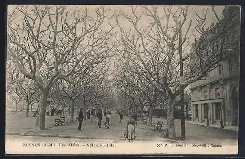 AK Cannes, Les Allées et Splendid-Hôtel