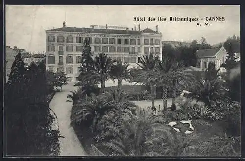 AK Cannes, Hôtel des Iles Britanniques avec jardin exotique