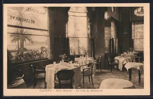 AK Cannes, Hôtel Majestic, Un Coin du Restaurant