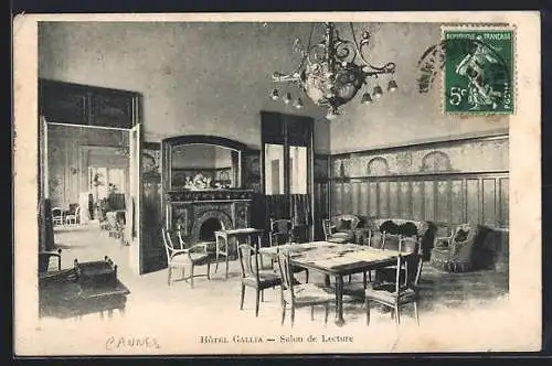 AK Cannes, Hôtel Gallia, Salon de lecture
