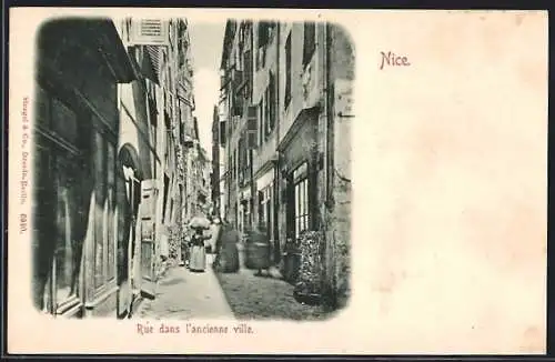 AK Nice, Rue dans l`ancienne ville