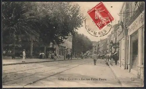 AK Cannes, la rue Félix Faure