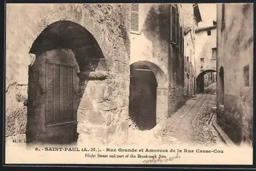 AK Saint-Paul, Rue Grande et Amorces de la Rue Casse-Cou