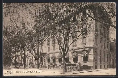 AK Nice, Hôtel Atlantic avec arbres en facade