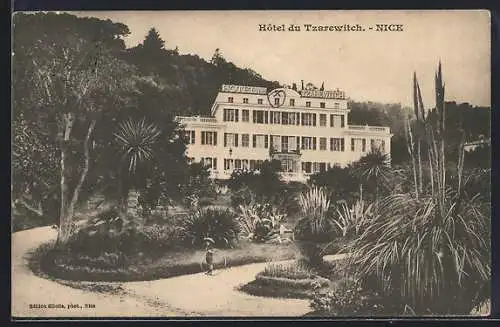 AK Nice, Hôtel du Tzarewitch entouré de jardins luxuriants