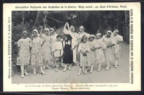 AK Saint-Jean-Cap-Ferrat, Danses russes par les orphelines de la guerre