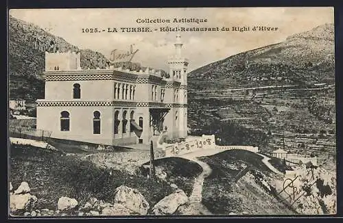 AK La Turbie, Hôtel-Restaurant du Righi d`Hiver dans un paysage montagneux