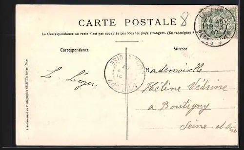 AK La Turbie, Promenade Saint-Bernard, excursion par le chemin de fer à crémaillère de Monte-Carlo