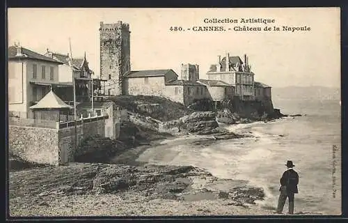 AK Cannes, Château de la Napoule sur la côte rocheuse