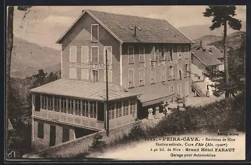 AK Peira-Cava, Grand Hôtel Faraud et Garage pour Automobiles, Station estivale près de Nice