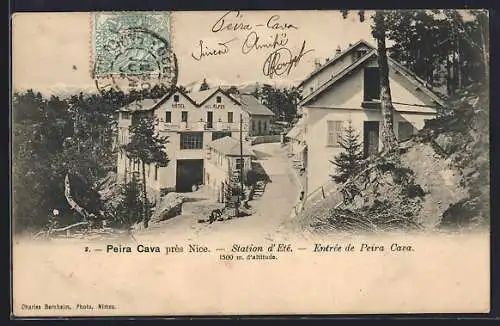 AK Peira Cava, Entrée de la station d`été près de Nice à 1500 m d`altitude