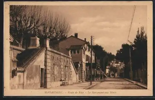 AK Magagnosc, Route de Nice, Le Monument aux Morts