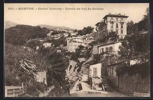 AK Menton, Chalet Victoria, Entrée du Val de Menton