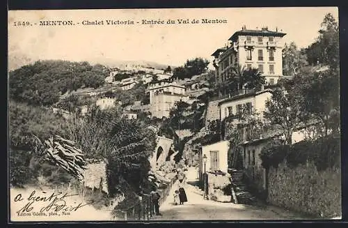 AK Menton, Chalet Victoria, Entrée du Val de Menton